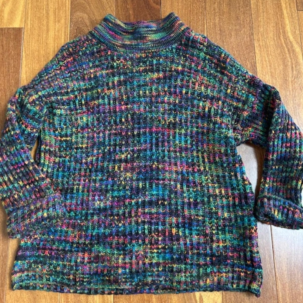 Vintage Benetton Sweater Colorful Knit Pullover One Size